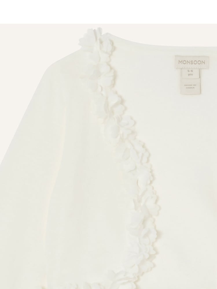 Monsoon Natural Baby 100% Cotton Flora 3D Cardigan - Image 3 of 3