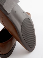 Tan Brown Slim Square Derby Shoes - Image 9 of 10