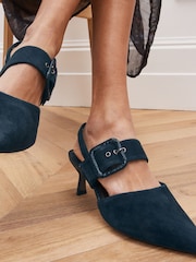 Mornarsko modra - Usnjeni čevlji z zaponko Forever Comfort® - Slika 2 iz 6