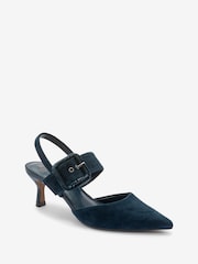 Mornarsko modra - Usnjeni čevlji z zaponko Forever Comfort® - Slika 4 iz 6