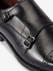 Black Signature Leather Double Monk Strap Shoes - Image 6 of 6