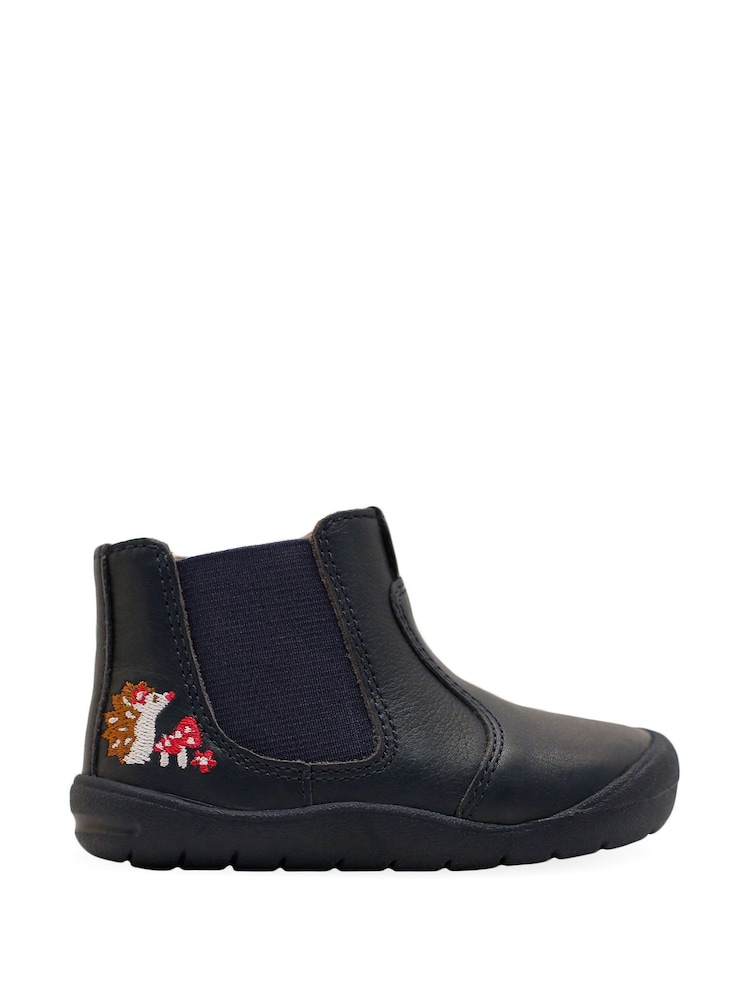 Start-Rite x JoJo Friend Blue Leather Hedgehog Boots - Image 1 of 5
