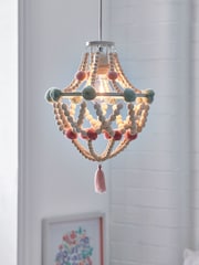 Pink Tahlia Pom Pom Easy Fit Chandelier Light shade - Image 1 of 6
