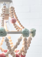 Pink Tahlia Pom Pom Easy Fit Chandelier Light shade - Image 3 of 6