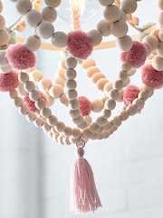 Pink Tahlia Pom Pom Easy Fit Chandelier Light shade - Image 4 of 6