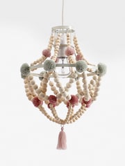Pink Tahlia Pom Pom Easy Fit Chandelier Light shade - Image 5 of 6