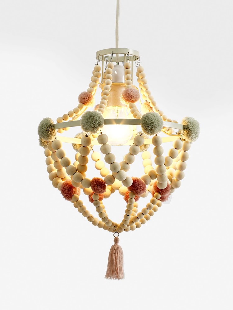 Pink Tahlia Pom Pom Easy Fit Chandelier Light shade - Image 6 of 6