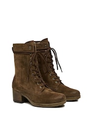 Celtic & Co Brown Block Heel Derby Boots - Image 3 of 5