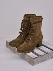 Celtic & Co Brown Block Heel Derby Boots - Image 4 of 5