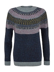 Celtic & Co. Blue Float Stitch Yoke Donegal Jumper - Image 6 of 8