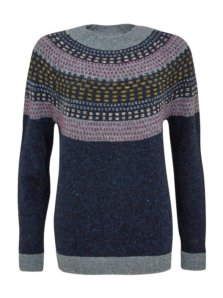 Celtic & Co. Blue Float Stitch Yoke Donegal Jumper - Image 6 of 8