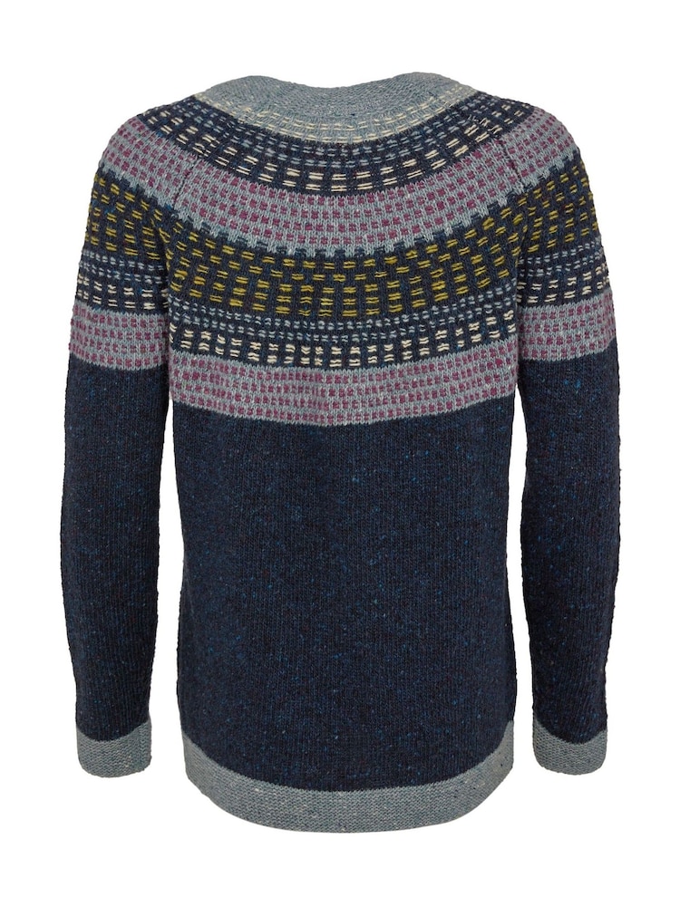 Celtic & Co. Blue Float Stitch Yoke Donegal Jumper - Image 7 of 8