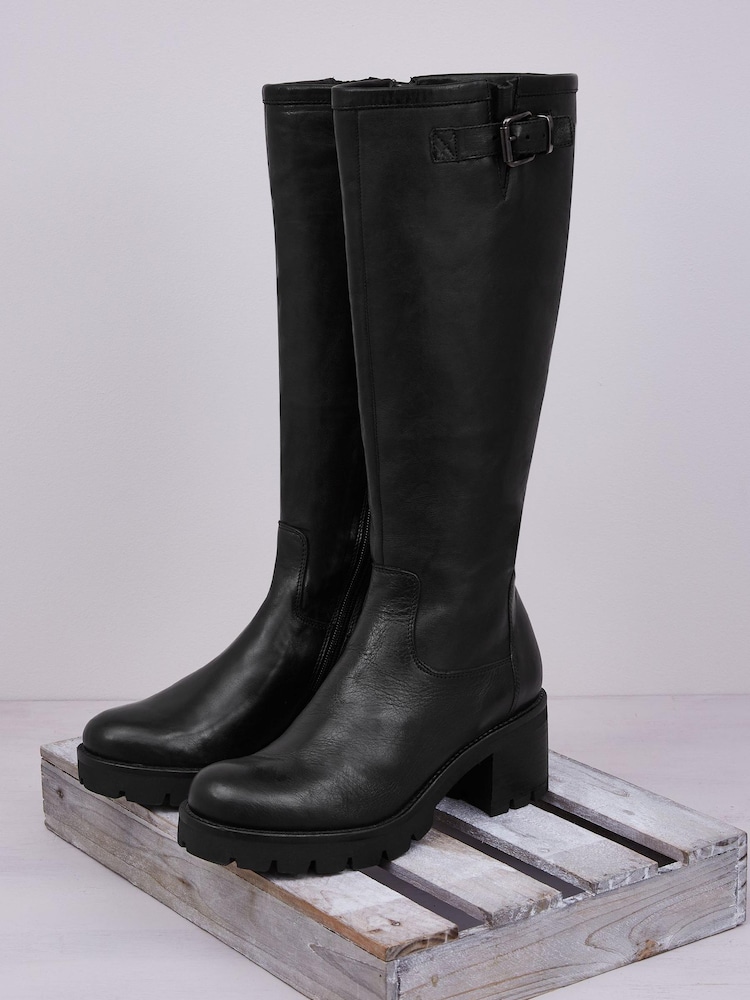 Celtic & Co. Womens Black Biker Knee Boots - Image 5 of 5