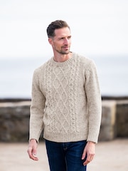 Бежевый - Celtic & Co. Cable Crew Neck Jumper - Image 1 of 3
