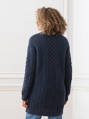 Celtic & Co Blue Cable Boyfriend Cardigan - Image 2 of 5
