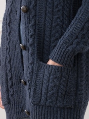 Celtic & Co Blue Cable Boyfriend Cardigan - Image 4 of 5