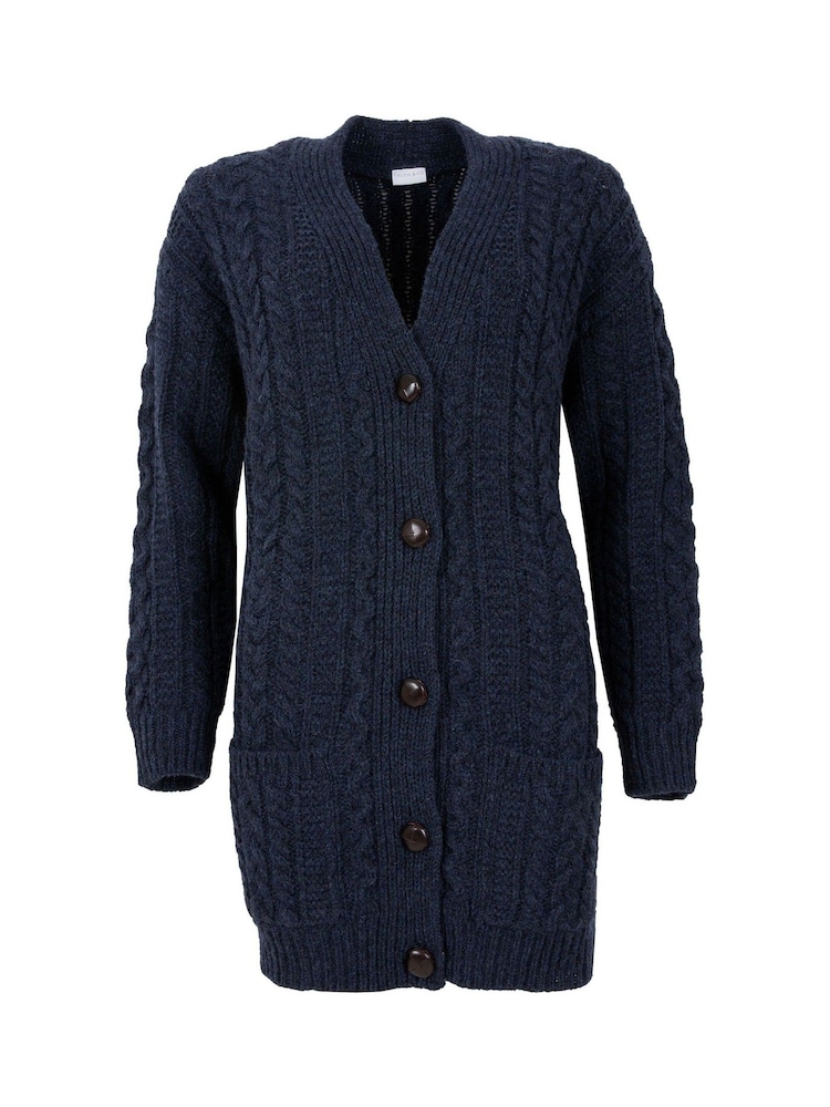 Celtic & Co Blue Cable Boyfriend Cardigan - Image 5 of 5