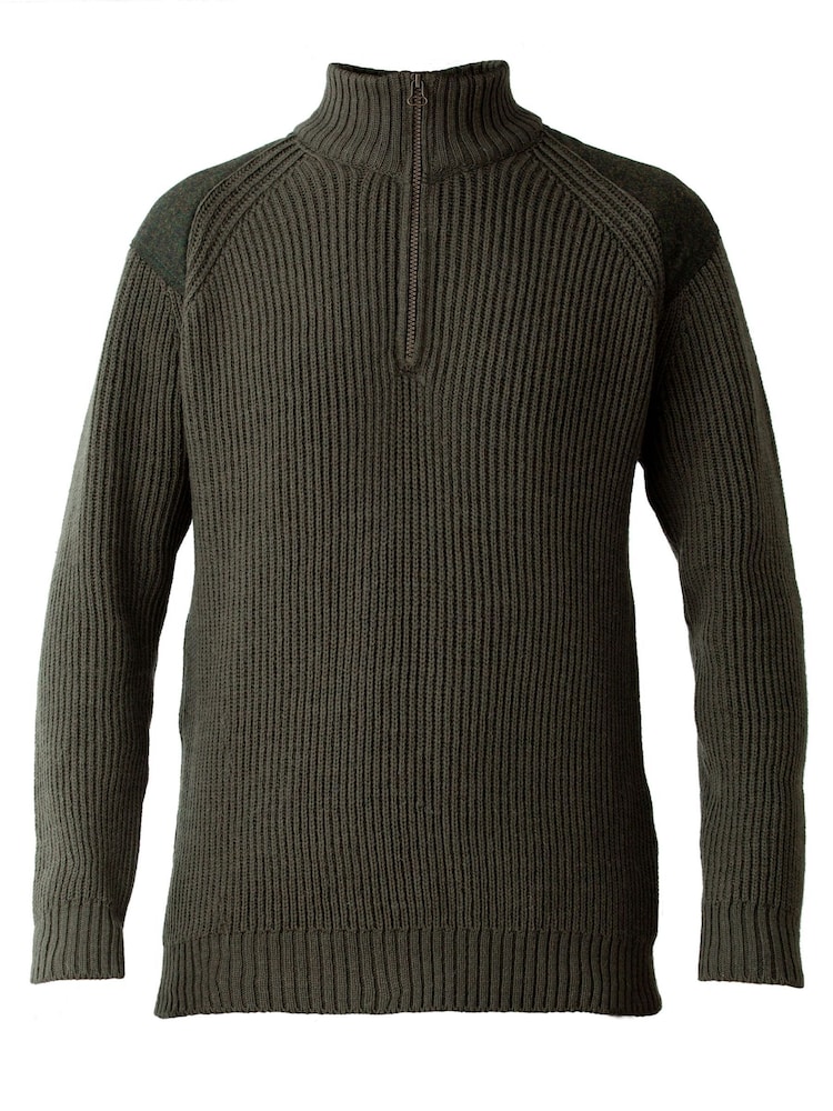 Celtic & Co. Mens Green Ribbed Half Zip Jumper - Image 4 of 4 Celtic & Co. Mens Green Ribbed Half Zip Jumper - Image 4 of 4
