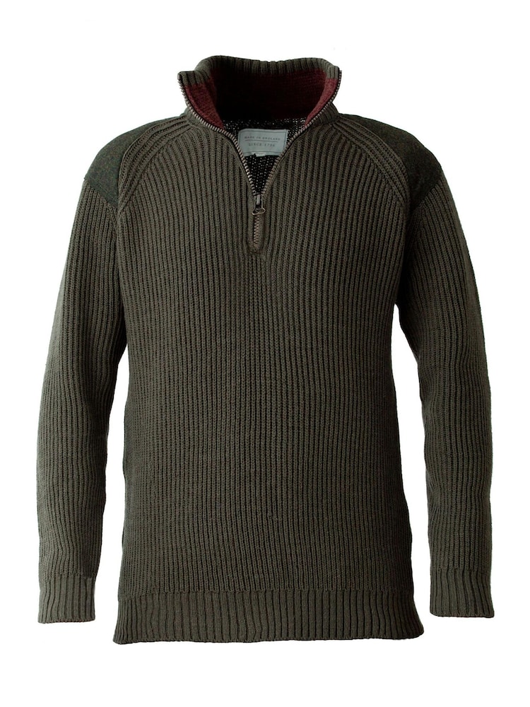 Celtic & Co. Mens Green Ribbed Half Zip Jumper - Image 4 of 4 Celtic & Co. Mens Green Ribbed Half Zip Jumper - Image 4 of 4