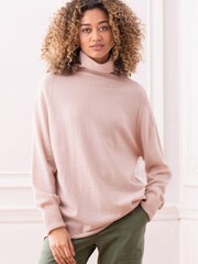 Celtic & Co. Pink Geelong Slouch Roll Neck Jumper - Image 1 of 3