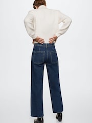 Mango Jeans Blue High Waist Culottes - Image 6 of 8