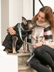 Hugo & Hudson Aqua Blue Herringbone Dog Collar - Image 1 of 4