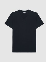 Reiss Navy Regular Fit V-neck T-shirt - Image 2 of 7