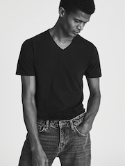Reiss Navy Regular Fit V-neck T-shirt - Image 3 of 7