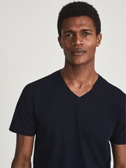 Reiss Navy Regular Fit V-neck T-shirt - Image 4 of 7