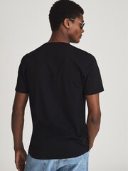 Reiss Black Dayton Regular Fit V-neck T-shirt - Image 5 of 5