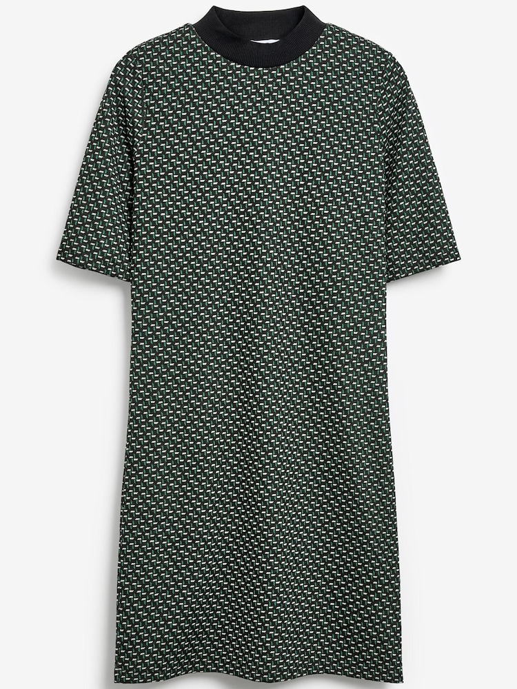 Grün/Retro-Print - Kurzärmeliges Minikleid - Bild 5 von 5 Grün/Retro-Print - Kurzärmeliges Minikleid - Bild 5 von 5