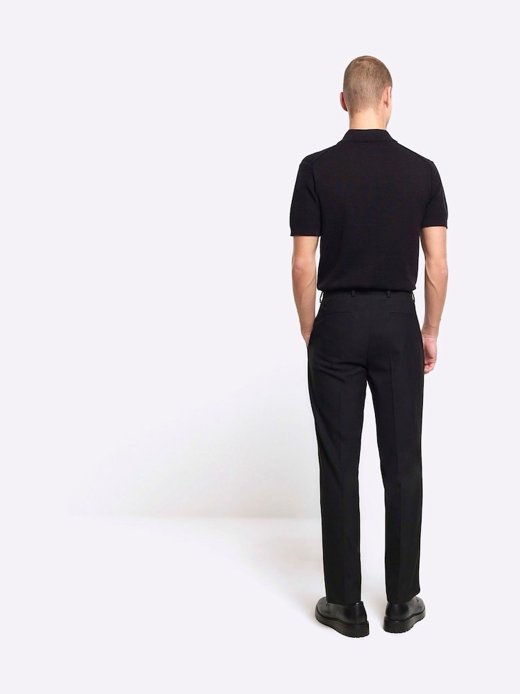 River Island Black Plain Slim Fit Suit Trousers - Image 2 of 3