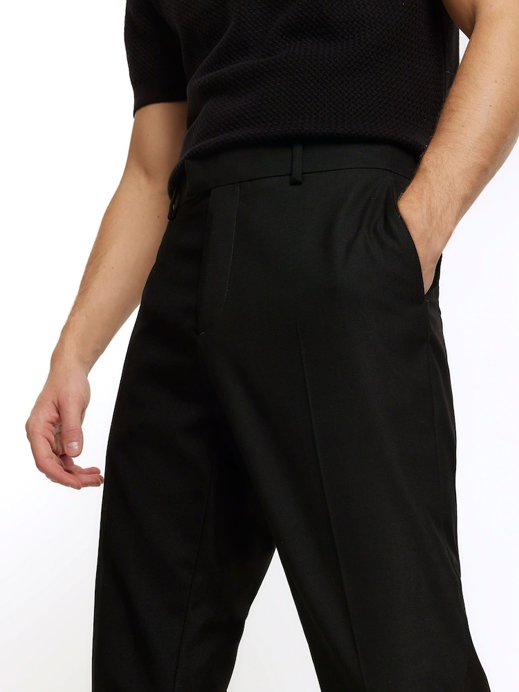River Island Black Plain Slim Fit Suit Trousers - Image 3 of 3