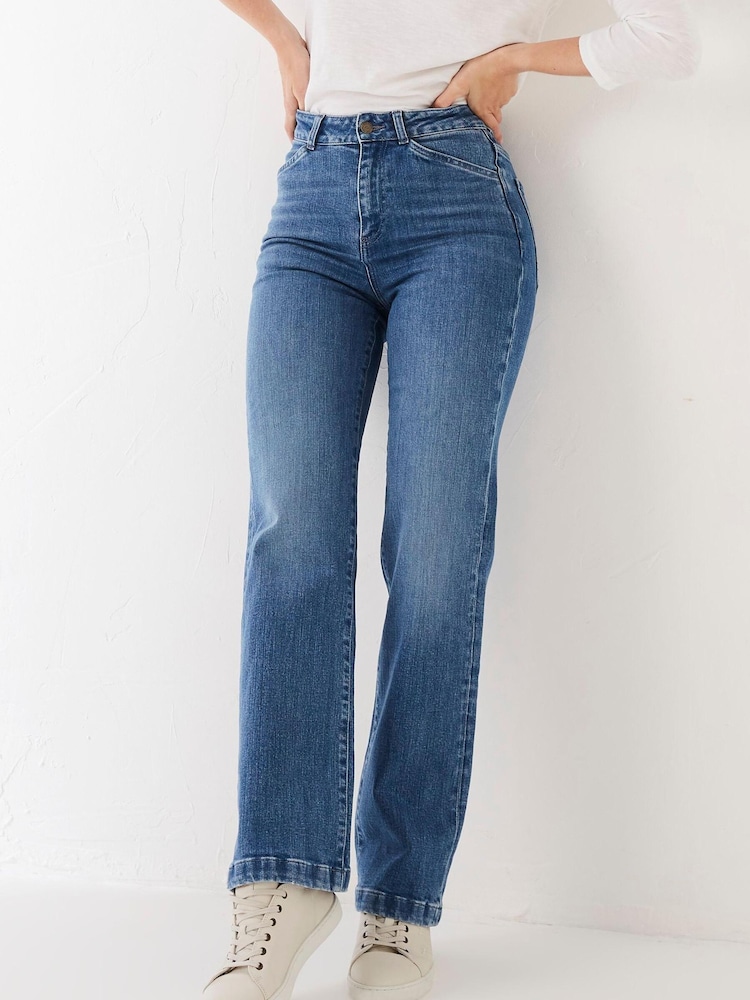FatFace Blue Elise Wide Leg Jeans - Image 1 of 4 FatFace Blue Elise Wide Leg Jeans - Image 1 of 4