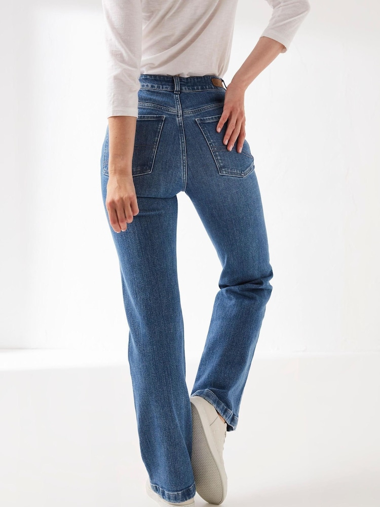 FatFace Blue Elise Wide Leg Jeans - Image 2 of 4 FatFace Blue Elise Wide Leg Jeans - Image 2 of 4