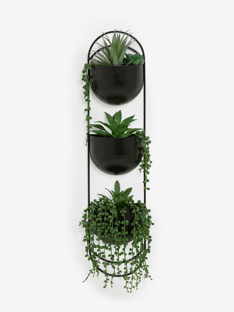 Bronx stenski planter z umetnimi rastlinami - Slika 2 iz 3 Bronx stenski planter z umetnimi rastlinami - Slika 2 iz 3