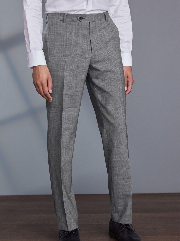 Grey Regular Fit Signature TG Di Fabio Wool Rich Check Suit: Trousers - Image 1 of 4
