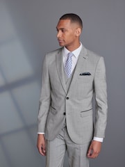 Light Grey Slim Fit Signature TG Di Fabio Wool Rich Puppytooth Suit: Jacket - Image 1 of 5