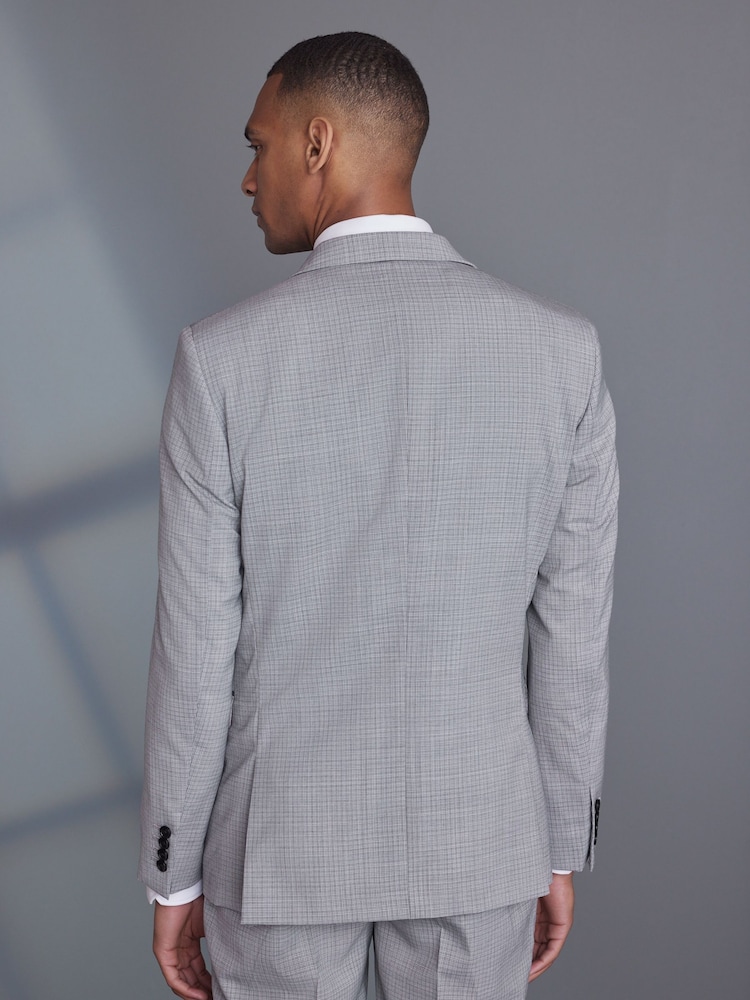 Light Grey Slim Fit Signature TG Di Fabio Wool Rich Puppytooth Suit: Jacket - Image 2 of 5