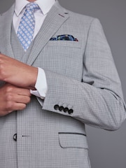 Light Grey Slim Fit Signature TG Di Fabio Wool Rich Puppytooth Suit: Jacket - Image 5 of 5