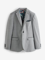 Light Grey Slim Fit Signature TG Di Fabio Wool Rich Puppytooth Suit: Jacket - Image 7 of 11