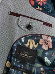 Light Grey Slim Fit Signature TG Di Fabio Wool Rich Puppytooth Suit: Jacket - Image 9 of 11