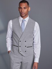 Light Grey Signature TG Di Fabio Wool Rich Puppytooth Suit: Waistcoat - Image 1 of 5