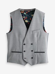 Light Grey Signature TG Di Fabio Wool Rich Puppytooth Suit: Waistcoat - Image 2 of 5