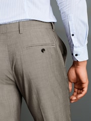 Taupe Slim Fit Signature Tollegno Wool Suit: Trousers - Image 4 of 7
