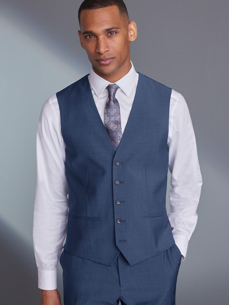 Light Blue Signature Tollegno Wool Suit: Waistcoat - Image 1 of 1 Light Blue Signature Tollegno Wool Suit: Waistcoat - Image 1 of 1