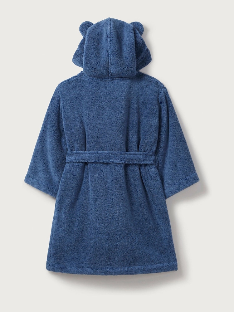 The White Company 100% Cotton Blue Dressing Gown With Ears - Image 3 of 3