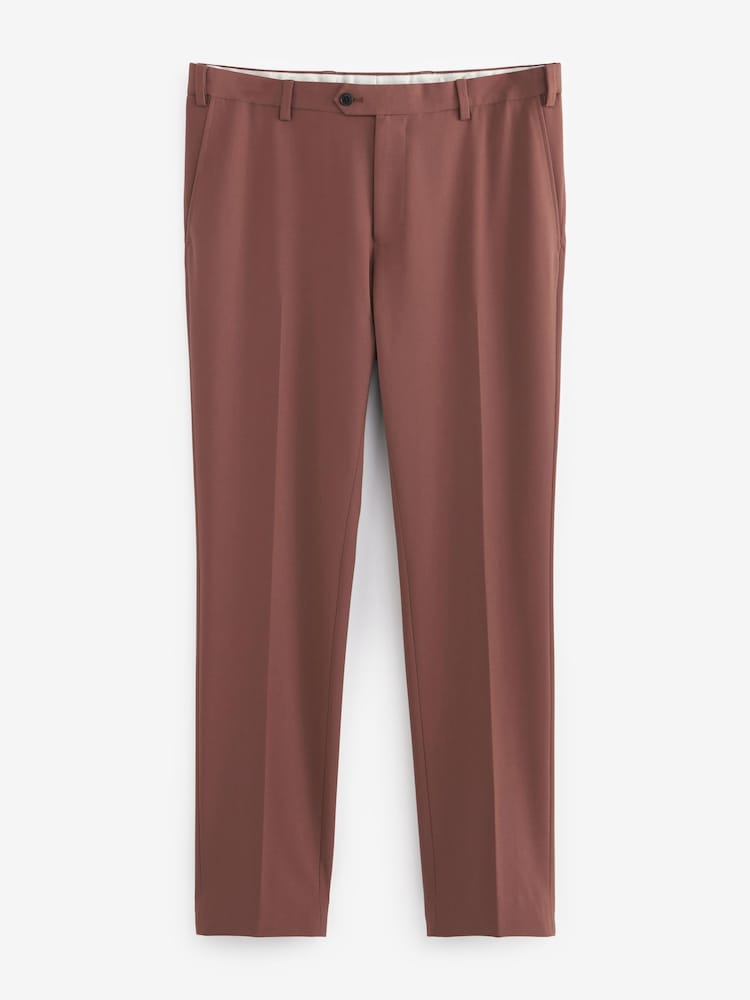 Brown Skinny Fit Motion Flex Stretch Suit: Trousers - Image 1 of 3