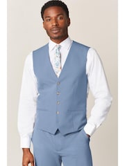 Light Blue Motion Flex Stretch Suit: Waistcoat - Image 1 of 10