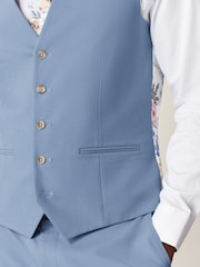 Light Blue Motion Flex Stretch Suit: Waistcoat - Image 5 of 10